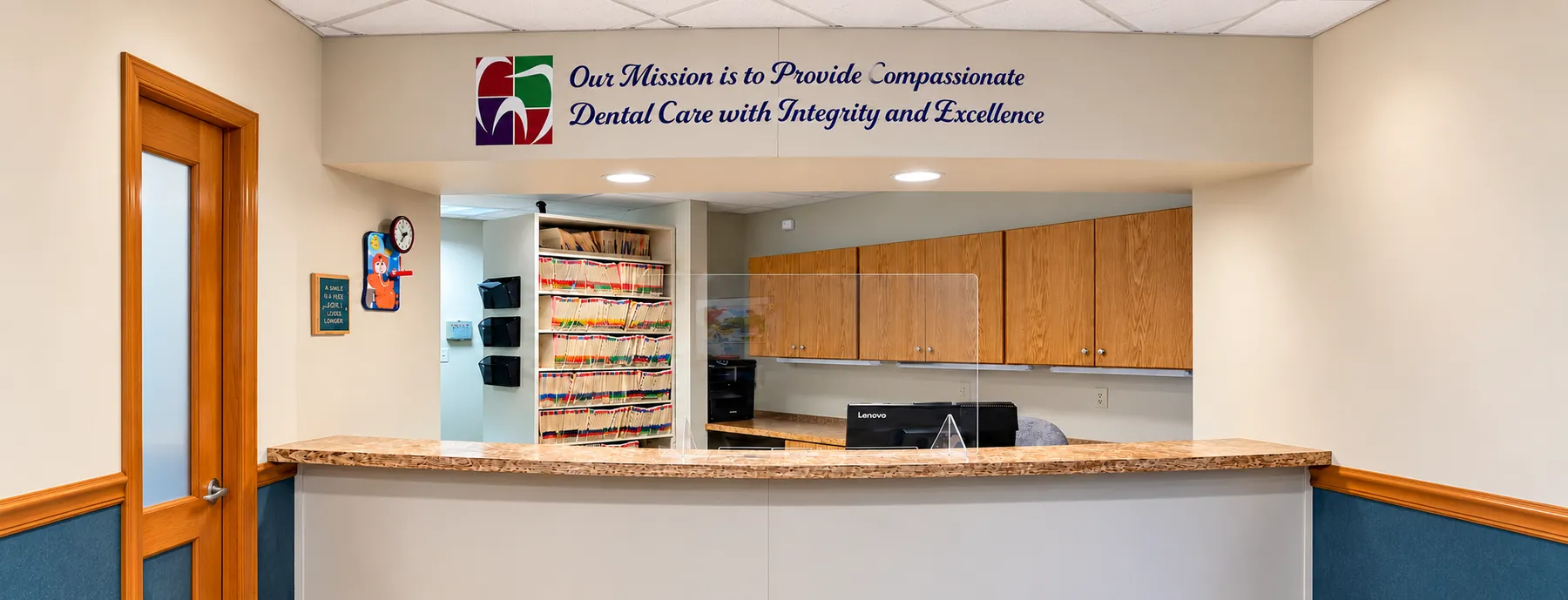 Front desk at Riverside Family Dentistry on Jackman Road in Temperance, MI